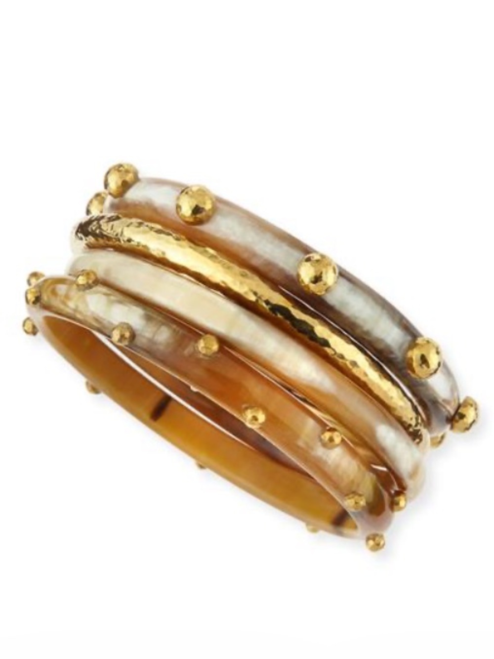 Gold-Tone and Tortoiseshell Multi-Stack Bracelet Set